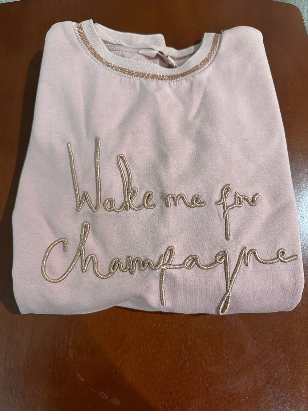 Ted Baker Pink Sweatshirt with Metallic Gold Script